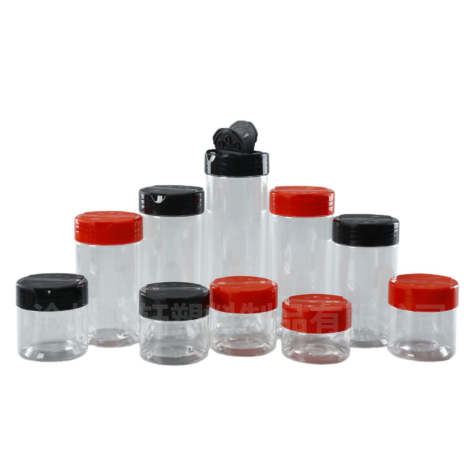 Selección estricta de doble apertura 55mm mariposa cubierta condimento tanque de plástico transparente 55 botellas de polvo de condimento botella de botella de botella image 6