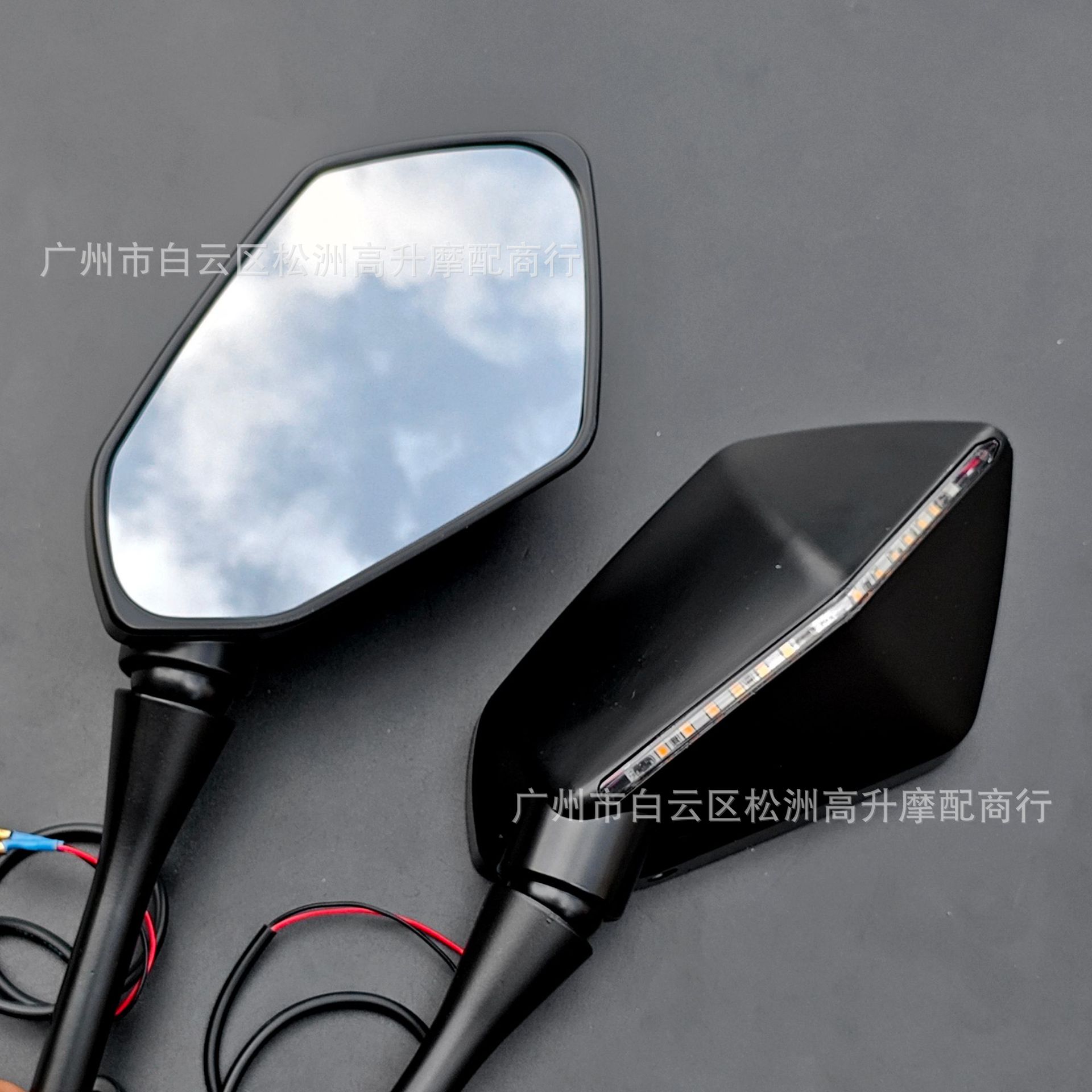 Front-Mounted Installation with Turn Signal Light Bar, Modified Rearview Mirror for Racing Motorcycles, Universal Accessories for Electric Vehicles