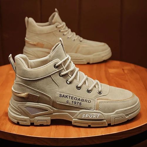 2024 Spring New Anti-slip Labor Insurance Casual Men's Shoes High-top Shoes Breathable Work Shoes Sports Wear-Resistant Martin Boots for Men