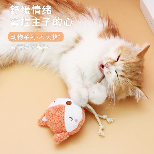 Plush cat toys, cat sticks, kitten teeth grinding and bite-resistant wood polygon dolls, self-pleasure and boredom relief, kitten supplies wholesale