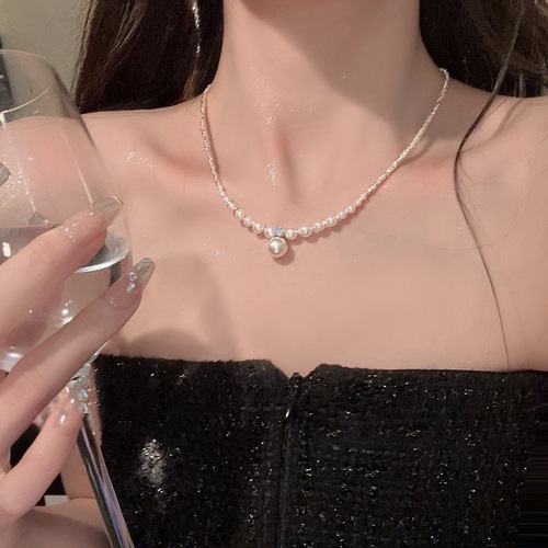 Diamond pendant necklace for women, lightweight, niche, high-end design,  new arrival, choker, collarbone chain