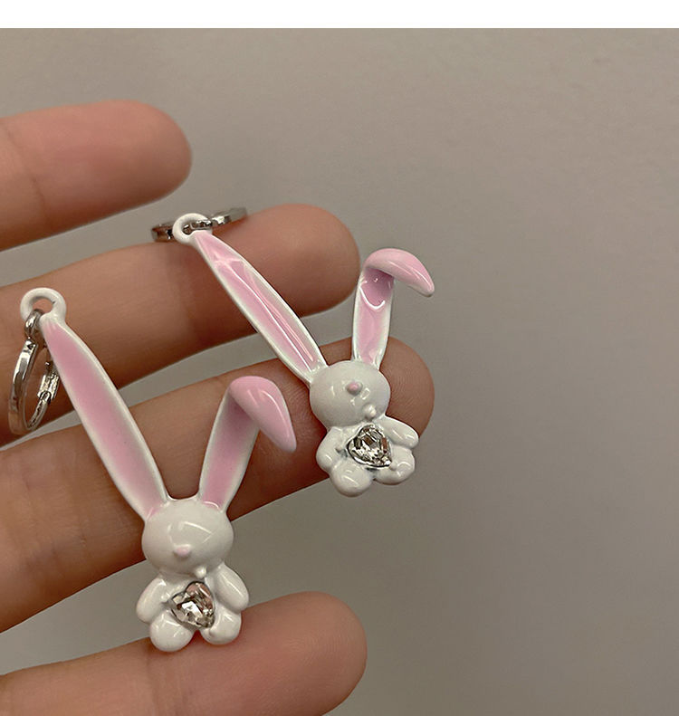 Daily, Shopping Occasion Metal Material 1 Pair Cartoon Style Rabbit Stoving Varnish Metal Drop Earrings