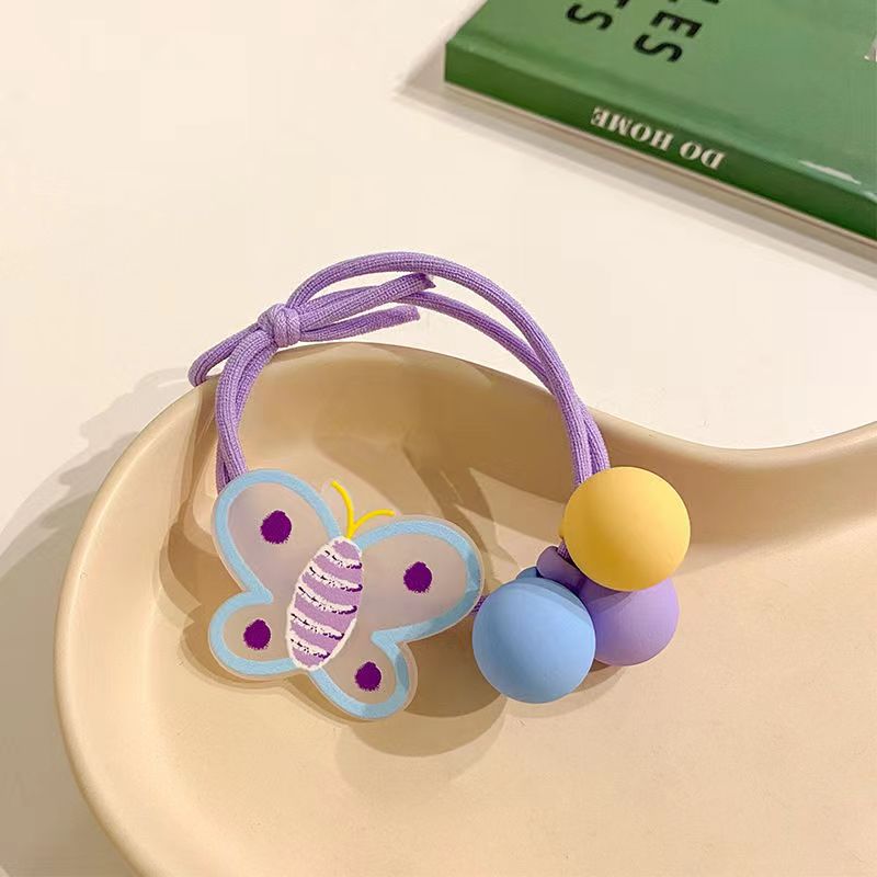 New Children's Hairband for Little Girls, Rubber Band for Balls, Ponytail Hair Accessories, Flowers, Simple and Versatile