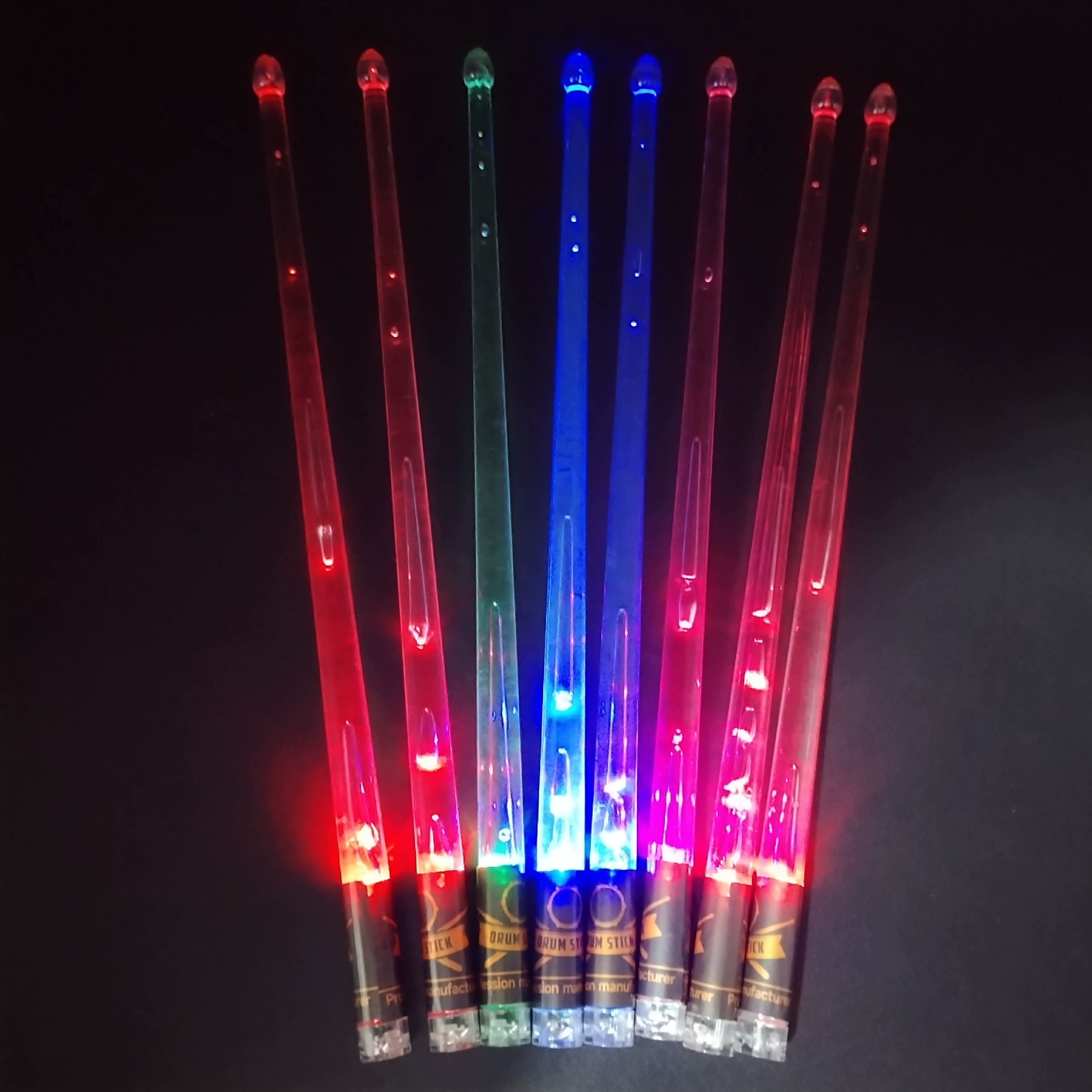LED многоцветная перезаряжаемая палочка для барабана, вибрирующая светящаяся палочка с выключателем, USB зарядка, смена цвета, полимер, ударостойкость
