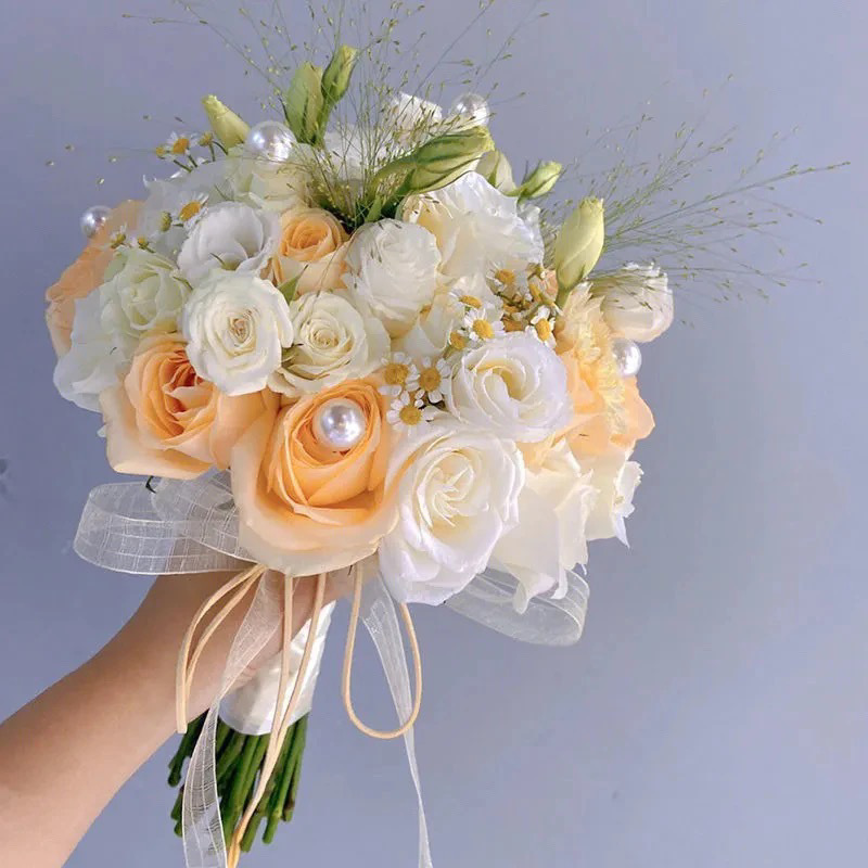 婚礼手捧花新娘手捧结婚出片郁金香领证仿真花拍照道具七夕|undefined