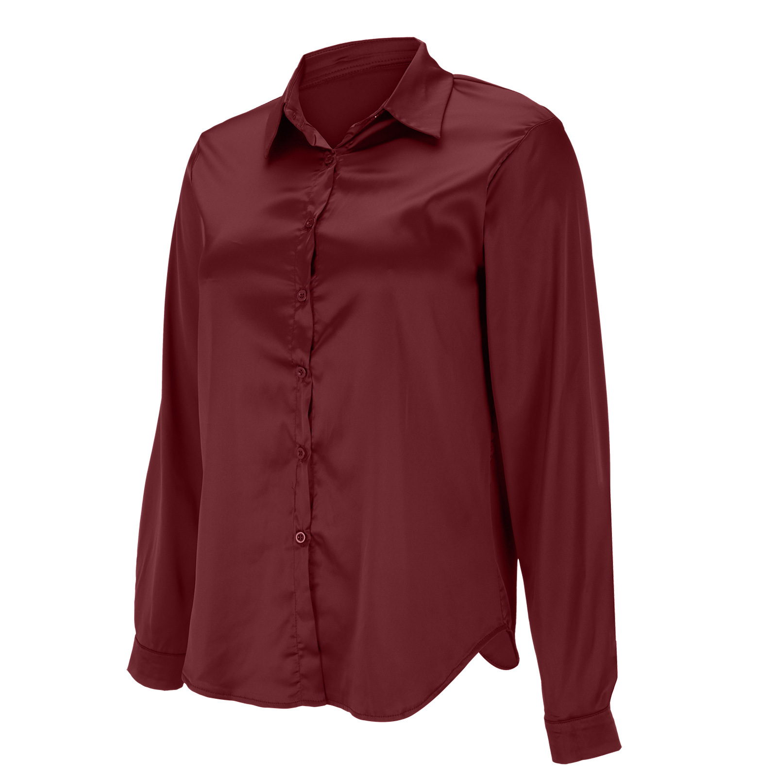Popular Item On 's European And American Independent Sites: Women's Pullover V-neck Solid Color Elegant Satin_ecoleips.com