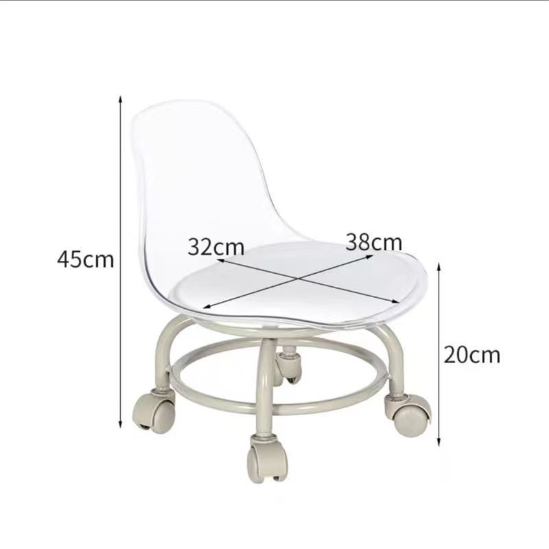 Taburete doméstico pequeño respaldo de ruedas universales banco suave con ruedas red sofá infantil mesa de té silla pequeña polea taburete bajo