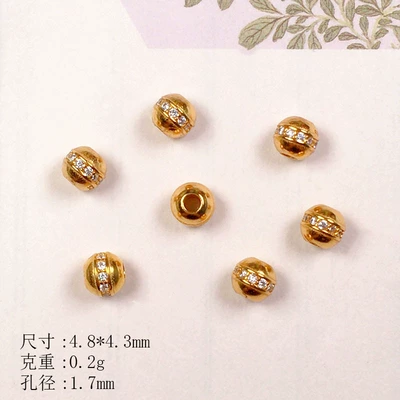 S925 Silver Gold-Plated Diamond Pumpkin Zərgərlik ara hissələri - 5mm-diamond-pumpkin-beads