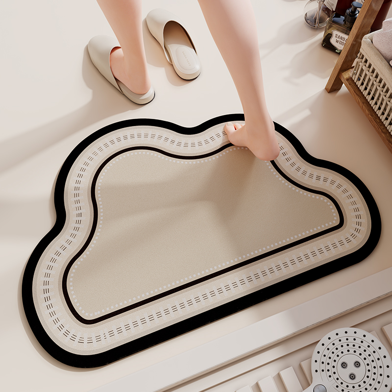 Yunduo Bathroom Floor Mat Diatom Mud Absorbent Door Mat Bathroom Door Step Mat Toilet Non-Slip Thick Carpet