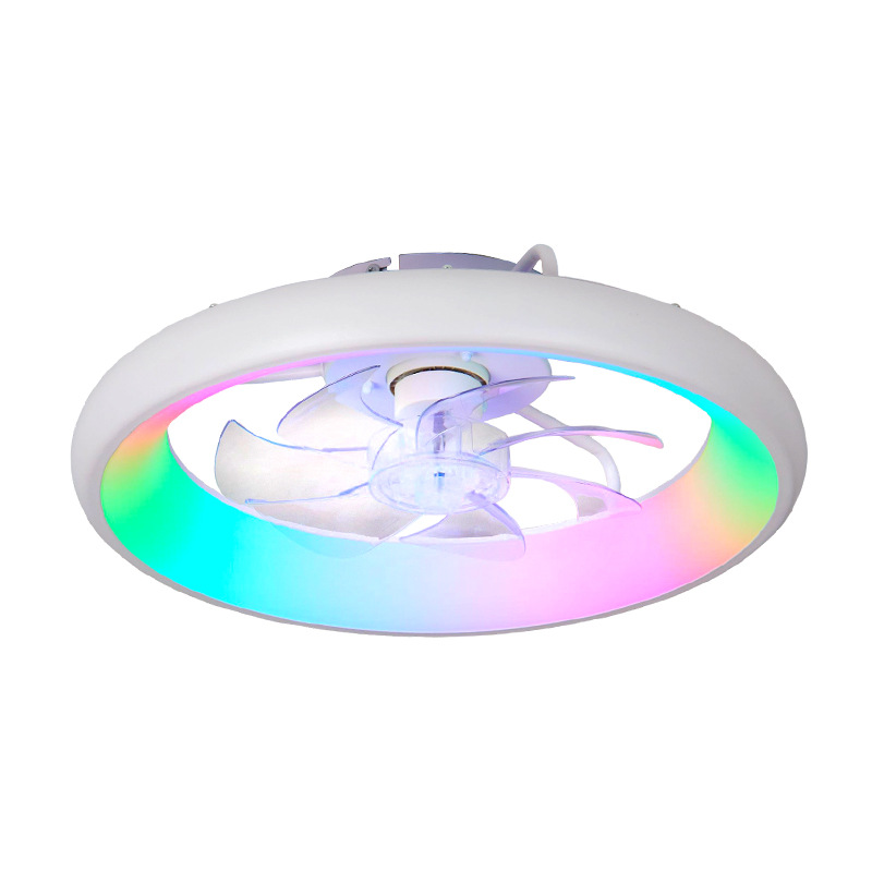 Lámpara Ventilador de Techo LED RGB de Acrílico Regulable para Sala de Estar y Dormitorio
