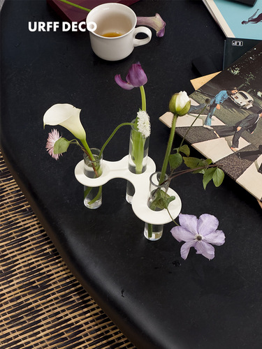 Internet celebrity molecular test tube vase wabi-sabi style inspired flower vessel acrylic architectural line sense Nordic minimalism