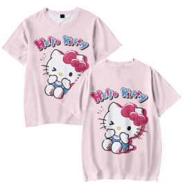 2026跨境外贸新品 HelloKitty 凯蒂猫短袖T恤数码印花圆领童装