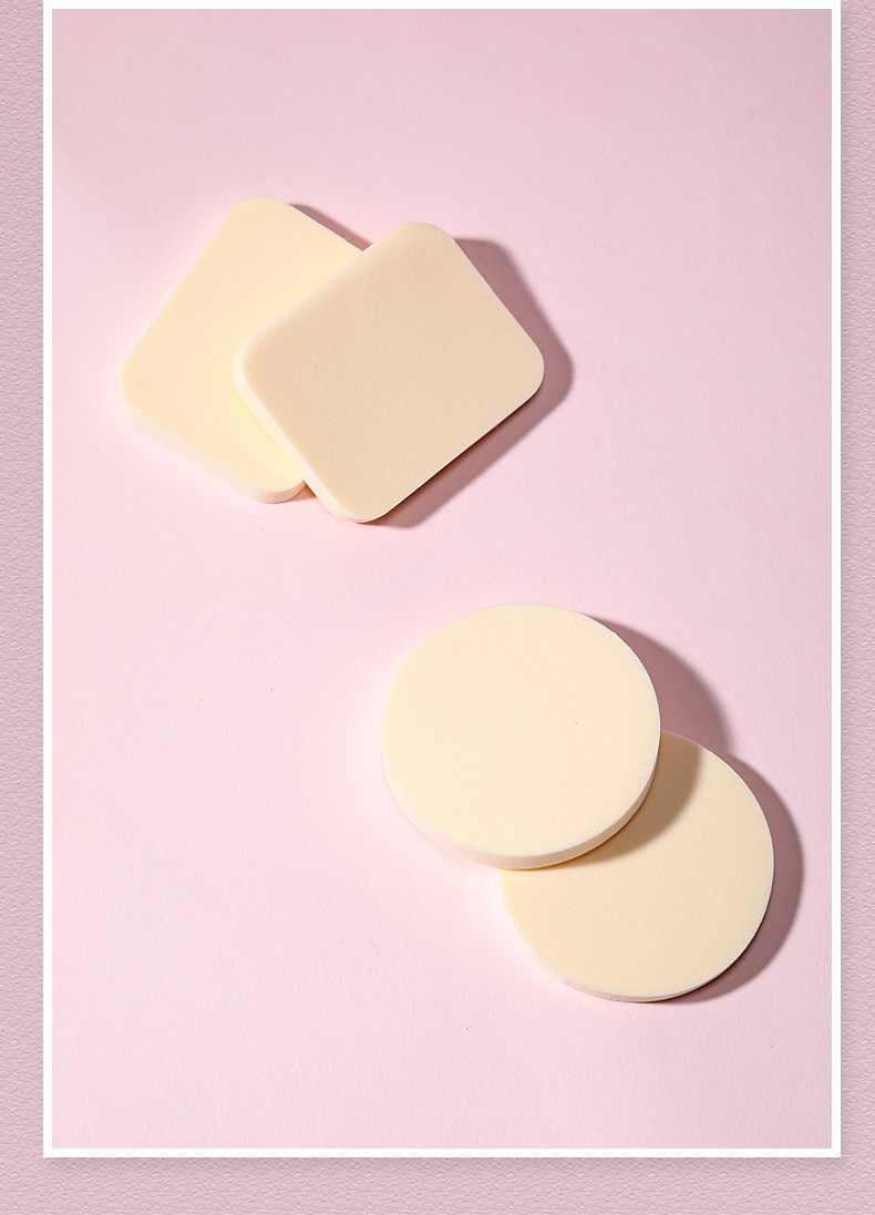 LMLTOP square and round Powder puff 12 pieces, dry and wet dual-purpose, water-soaking large makeup Powder puff A80241 undefined
