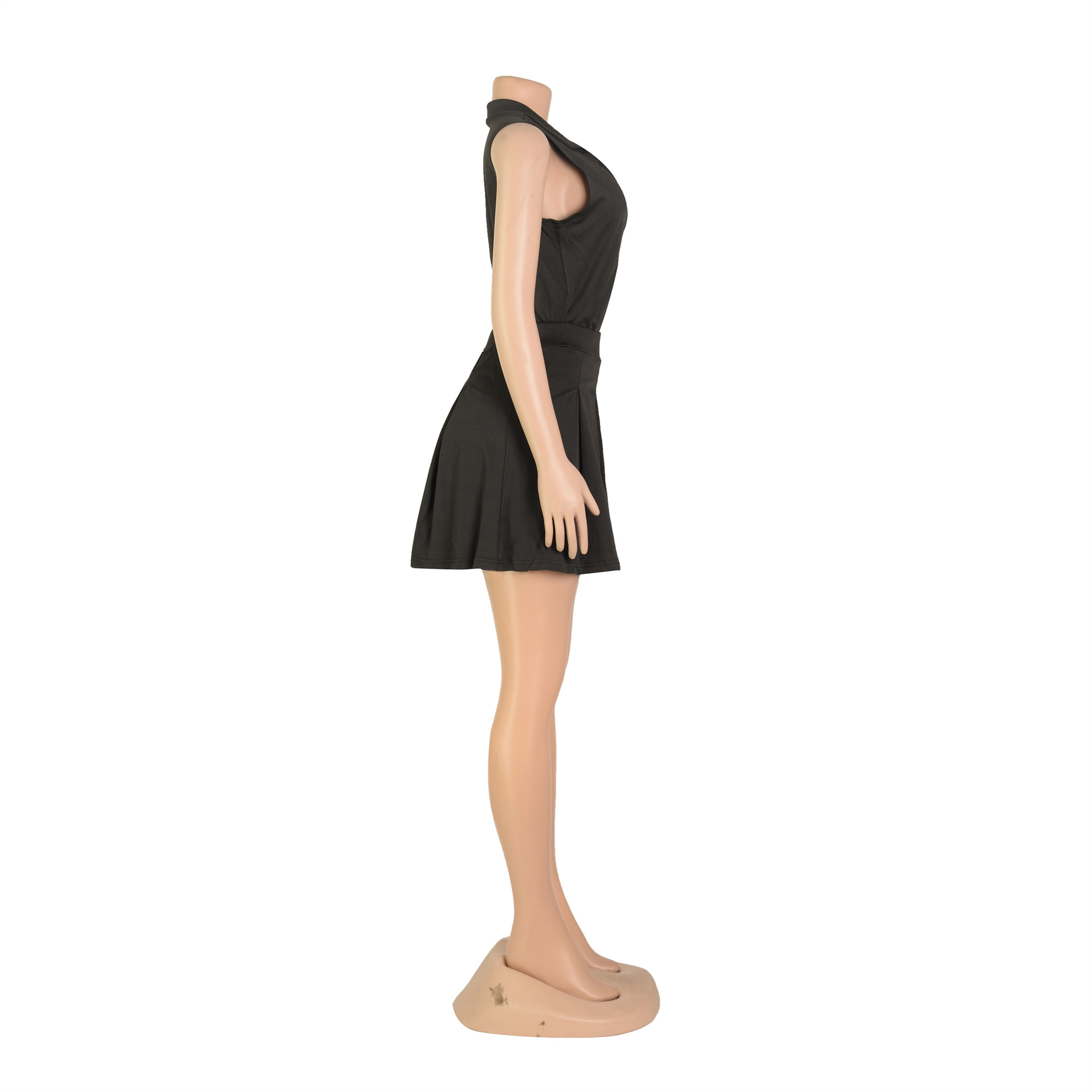 Women Clothing Short Skirt Two Piece Sleeveless Vest Suit Summer Polo Shirt
