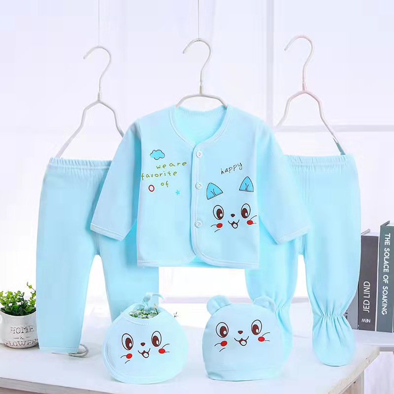 Ropa de bebé de cinco piezas conjunto recién nacido bebé monje ropa infantil cuatro cero peinado traje de algodón cuatro estaciones al por mayor image 6