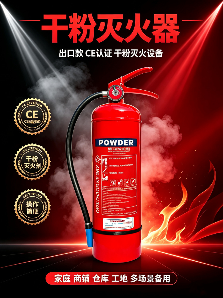 Dry powder fire extinguisher, English fire extinguisher, household portable fire extinguisher, car-mounted dry powder fire extinguisher, vehicle fire extinguisher, CE certified for export