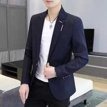 小西服男士小西装单西服2023修身春秋季纯色商务休闲外套职业西装