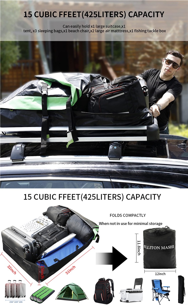 【New Arrivals】Luggage Rack Roof Bag Waterproof Rainproof Luggage Bag Car Roof Rack Suitcase Car Storage Bag