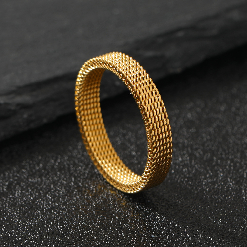 Directo de fábrica 4mm malla deformable anillo de moda todo fósforo diseño de acero de titanio anillo de acero inoxidable joyería image 9