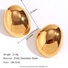 Retro glossy three dimensional earrings stainless steel, European style, French retro style, 750 sample gold