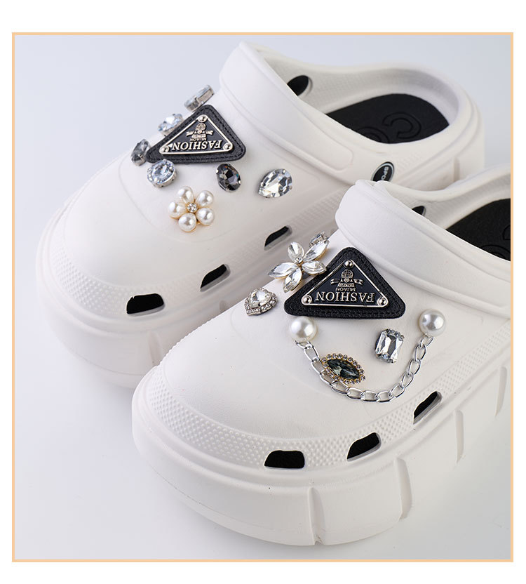 Triangle Rhinestone Flower Shoe Ornament Detachable Chain Shoe Buckle display picture 2