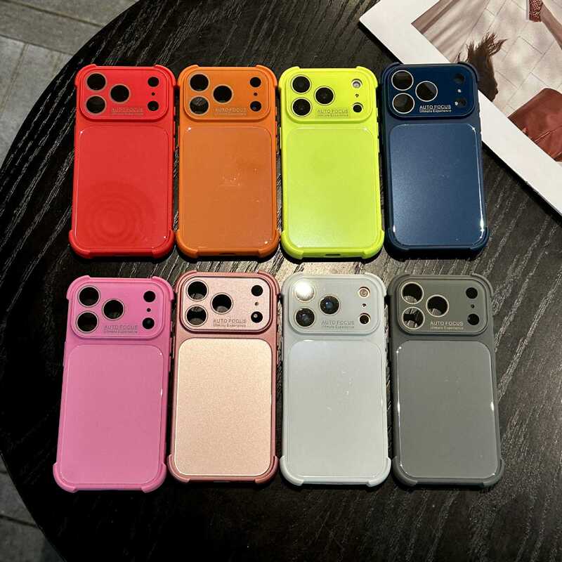 Four-Corner Anti-Drop iPhone 17 Pro Max Phone Case, Solid Color Glass, Full Coverage for iPhone 17 Pro, Premium for iPhone 16/15/14