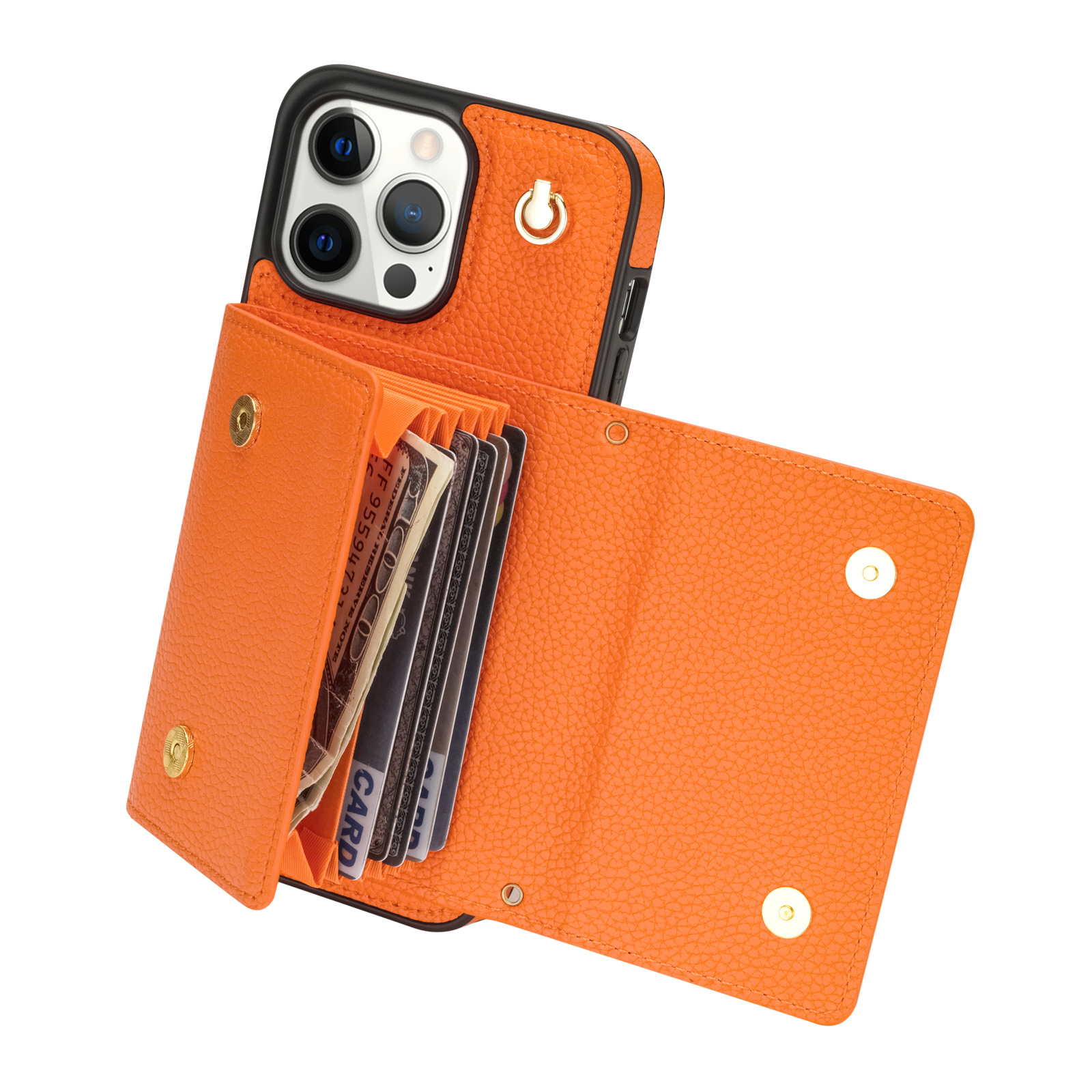 110g Weight iPhone Applicable Brands Pu Leather Material Solid Color Pattern Retro Style Retro Solid Color Pu Leather   Phone Cases 20