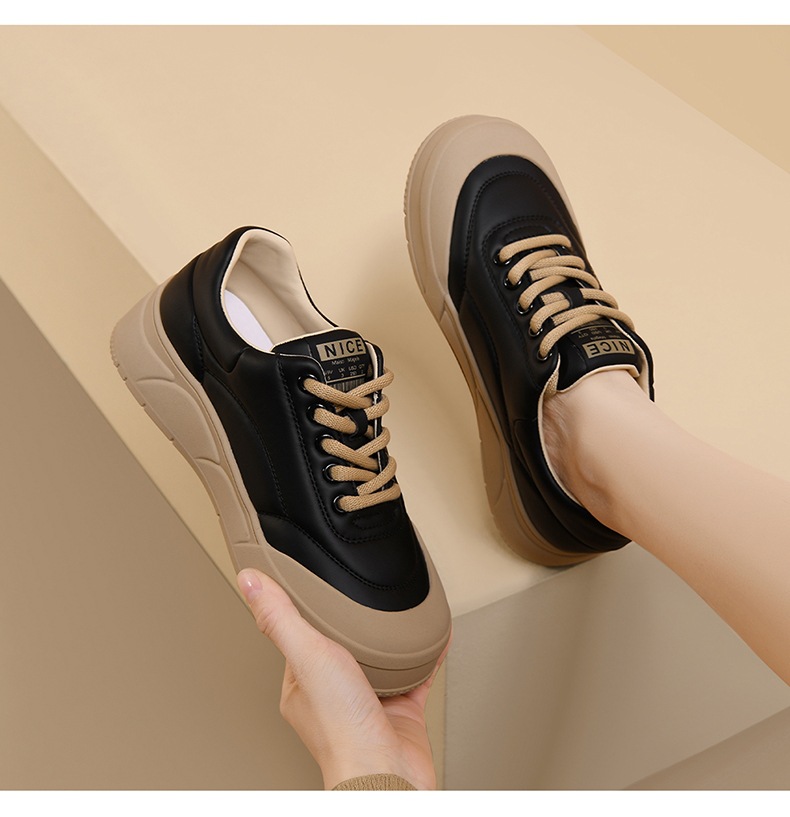 Weiße Damen Freizeitschuhe Mit Plateau Weiche Sohle Sneaker_voghion.com
