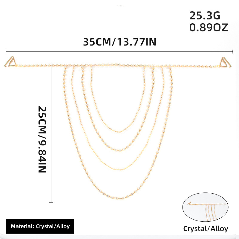 Cross-border accesorios de vestir populares elegante nupcial boda rhinestone Cadena de hombro Europa y América multi-capa de la correa de la cadena de hombro accesorios al por mayor