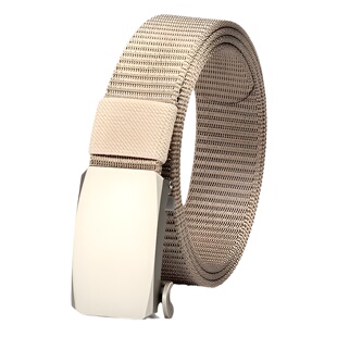 Men's Alloy Toothless Automatic Buckle Nylon Thickened Braided Belt Canvas Tactical Belt Casual Fashion All-match
