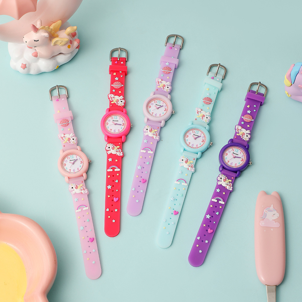 2024 New Cartoon Children's Watch Cute Girls' Electronic Watch Student Quartz Watch Prize Gift