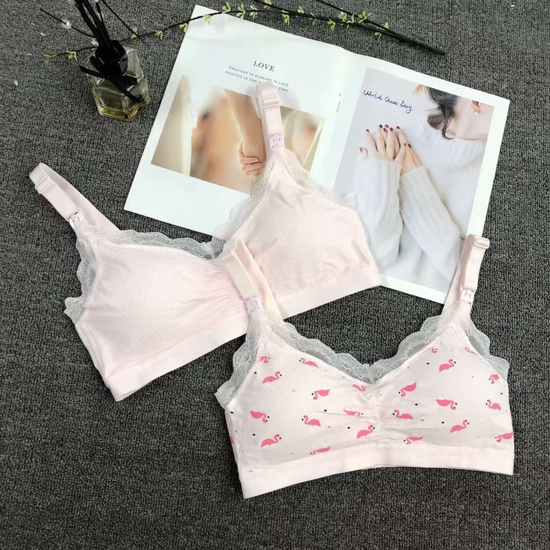 La hebilla delantera de las mujeres embarazadas sujetador de enfermería sin costuras de enfermería empuja hacia arriba anti-flacidez sujetador de taza grande ropa interior de enfermería taza delgada