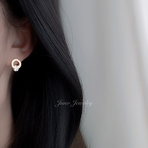 Titanium Steel Earrings for Women Summer Korean Temperament Internet Celebrity Roman Numeral High-end Earrings  New Trendy Earrings