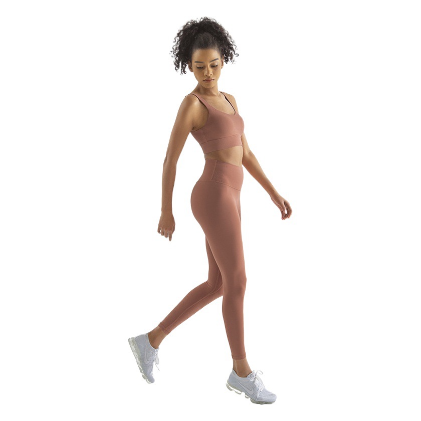 Profundo V sin respaldo fijo Copa ropa interior deportiva de las mujeres deportes ligeros apoyo a prueba de golpes correr push up fitness yoga sujetador