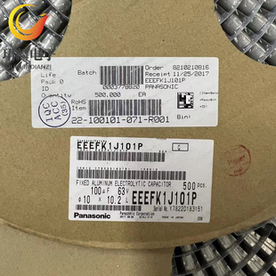 63V100Uf 10X10.2 Panasonic Aluminum Electrolytic Capacitor Eeefk1J101P Original Spot Can Be Shot Directly