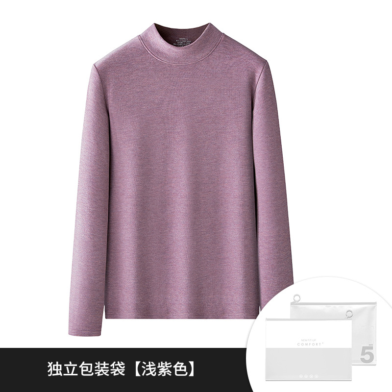 [Envío Gratis] Nueva Camiseta Térmica de Seda y Lana para Mujer, Otoño e Invierno, con Forro Polar y Cuello Medio Alto Engrosado