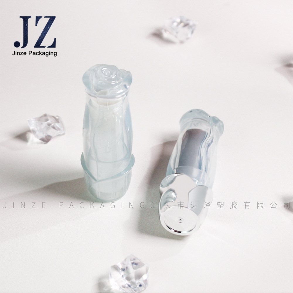 新款 圆形渐变玫瑰花形组合 口红管唇釉管包材12.1mm