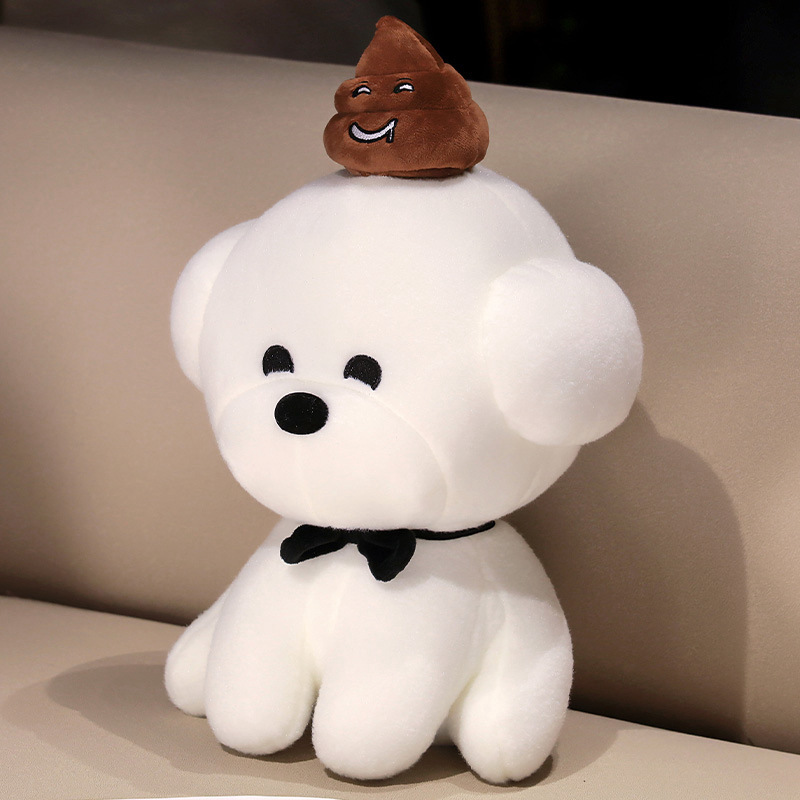 Pequeño oso, perro blanco, muñeca, juguete de peluche blanco, pequeño perro, perro extraño, muñeca, almohada, parodia.