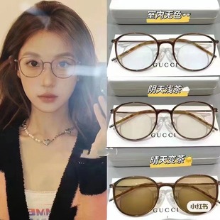 Cheap soft candy ultra light pure titanium glasses 6G 51 height number glasses transparent glasses frame plain female Square round slimming eye