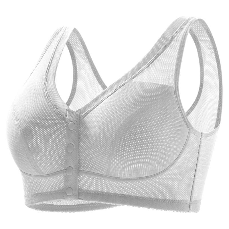 Ropa interior de madre, hebilla delantera femenina, sujetador transpirable delgado antiflacidez, chaleco fino de verano, ropa interior de mediana edad y ancianos