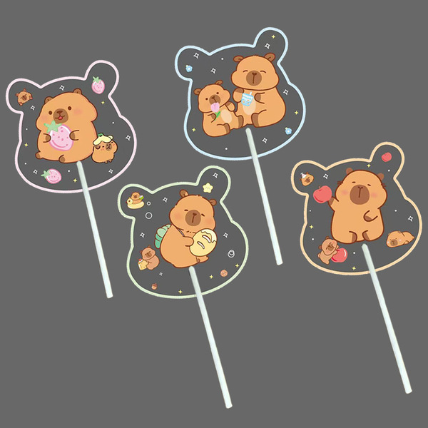 Cartoon cute matte handheld plastic summer round fan for students