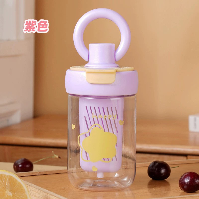 Допамин кольцо фруктовый чай чашка с высоким значением пластиковая соломка чашка большая емкость для девочек портативный сопровождающий стакан для еды