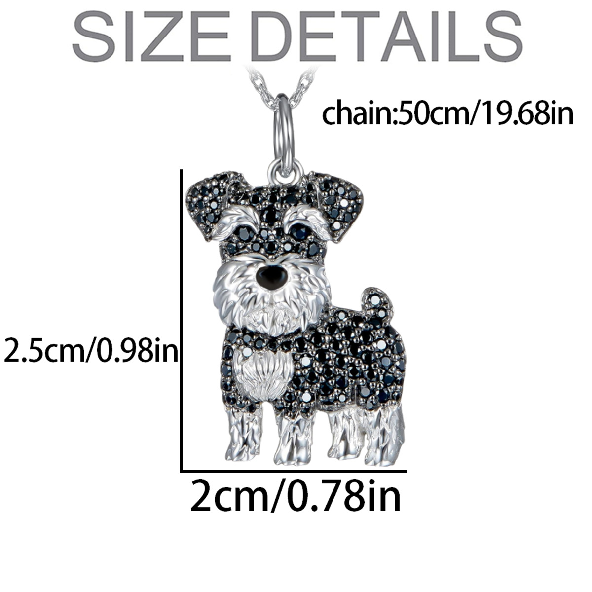 Collana con ciondolo Schnauzer in lega di zinco pressofusa ecologica, squisita e di alta qualità, molto venduta._voghion.com
