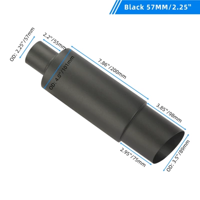 57 63MM, Exhaust pipe - 57-unlabeled-matte-black