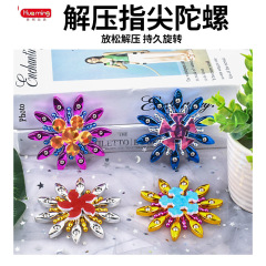 国境を越えた新作カラフルなフィジェットスピナー、電気メッキ鋼球入り、大人向け、屋台で売れる、指回し、ストレス解消、人気商品、二層式