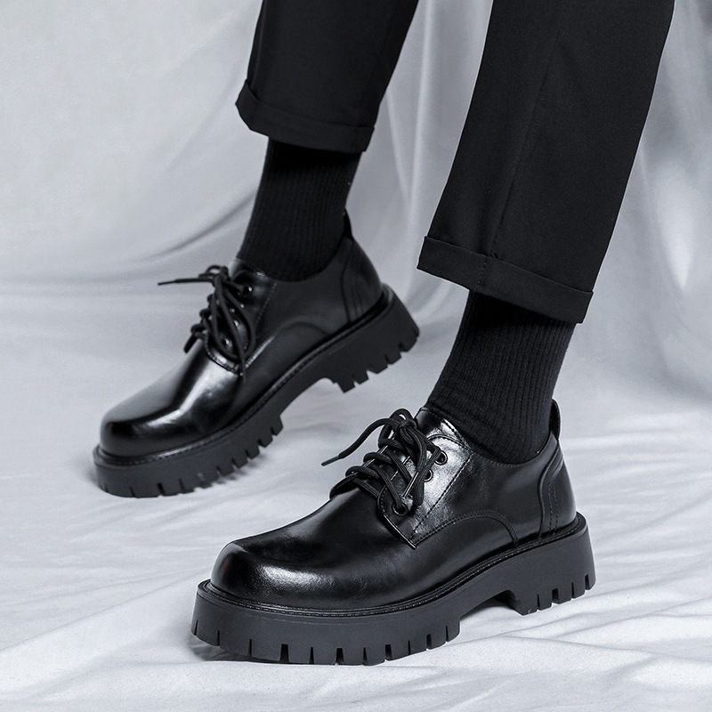 New ins British style thick bottom all-match genuine leather men's casual leather shoes height increasing Derby shoes business casual men's shoes New ins British style thick bottom all-match genuine leather men's casual leather shoes height increasing Derby shoes business casual men's shoes