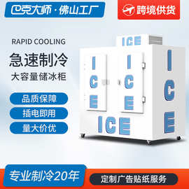 商用储冰柜定制110V冷链大冰柜 跨境直供大容量玻璃门冰块冷冻柜