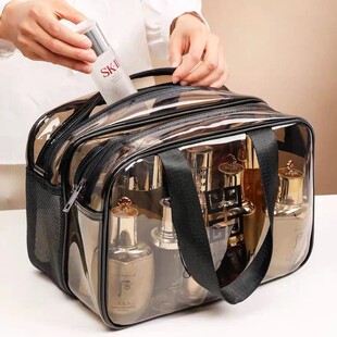 Pvc Portable Toiletry Bag for Business Trips, Waterproof Makeup Bag with Wet and Dry Separation for Fitness and Travel Storage