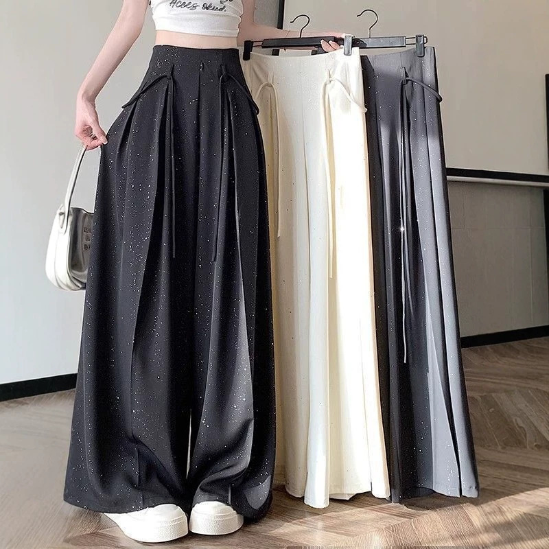 Summer New Style Wide-Leg Suit Skirt Pants for Women, High-Waisted Casual Pants, Casual Fashion Loose Long Drapey Pants Wholesale Summer New Style Wide-Leg Suit Skirt Pants for Women, High-Waisted Casual Pants, Casual Fashion Loose Long Drapey Pants Wholesale