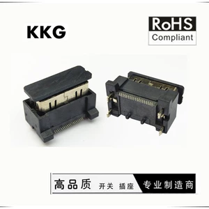 HDMI 19P 10,5H 180 градусов SMT внешний пластик полностью покрыт корпусом с двойной колонной четыре ножки с пылезащитной крышкой